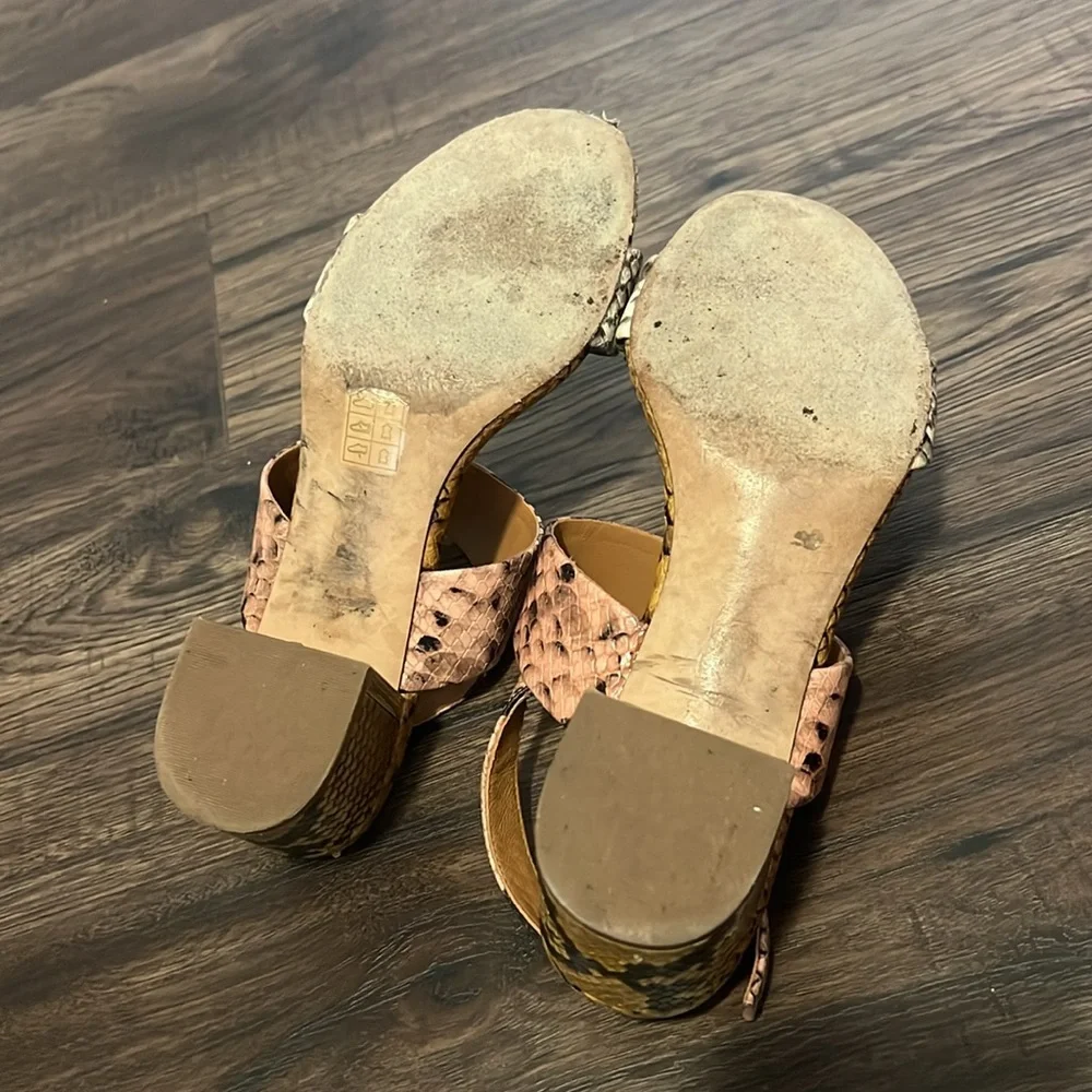 Tory Burch Multicolor Snake Print Strappy Heeled Sandal